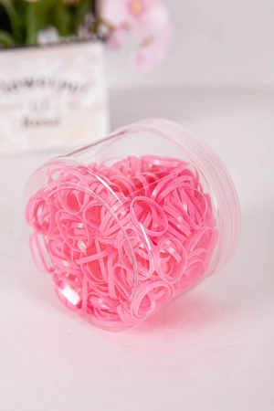 ربطات شعر مطاطية صغيرة لون وردي