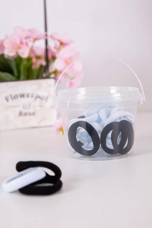 ربطات شعر قماشية لون أبيض و أسود