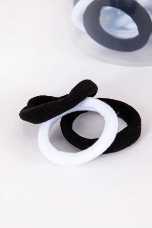 ربطات شعر قماشية لون أبيض و أسود