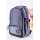 شنطة ظهر مدرسية ولادي لون رصاصي بجيوب متعددة مع مقلمة
