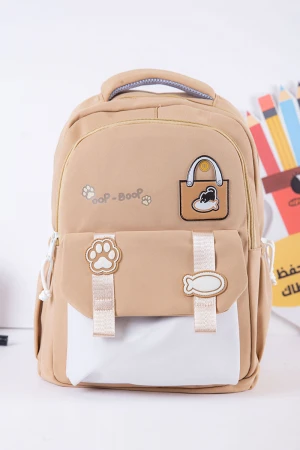 شنطة ظهر مدرسية متعددة الألوان بجيوب متعددة 