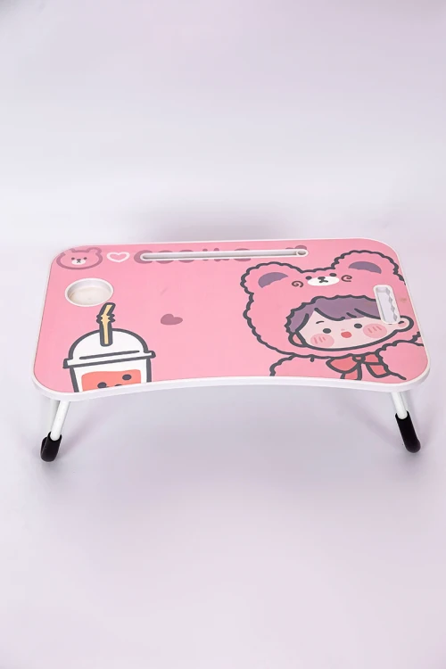 طاولة مدرسية متعددة الألوان مزينة برسومات كرتونية قابلة للطي