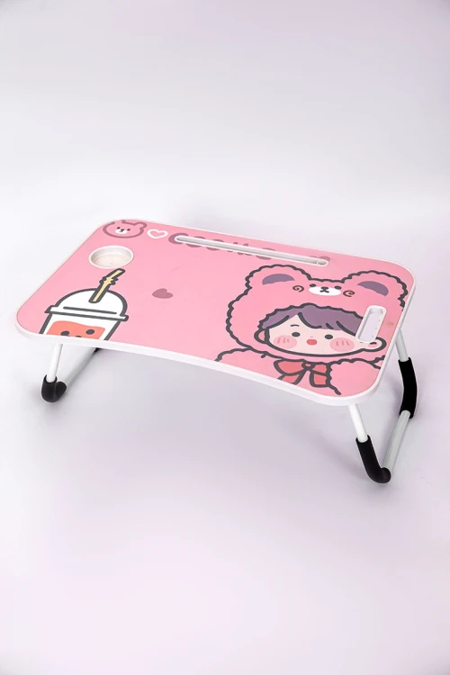 طاولة مدرسية متعددة الألوان مزينة برسومات كرتونية قابلة للطي