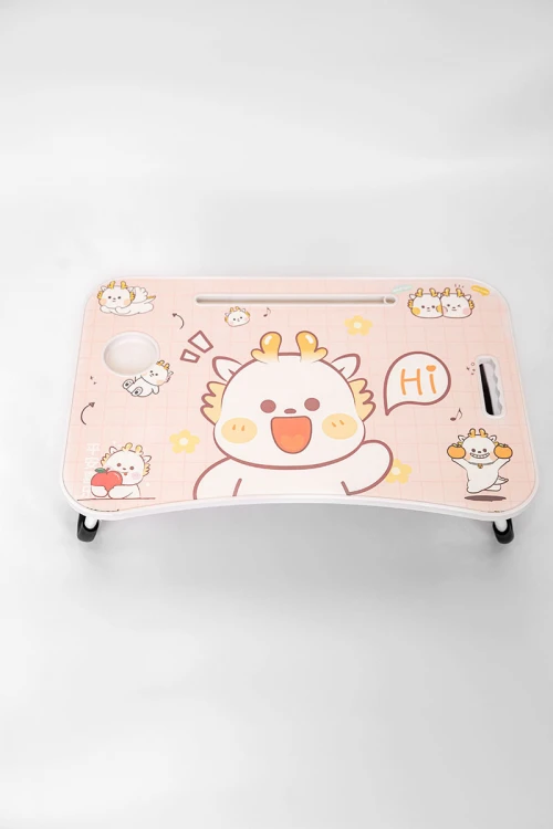 طاولة مدرسية متعددة الألوان مزينة برسومات كرتونية قابلة للطي