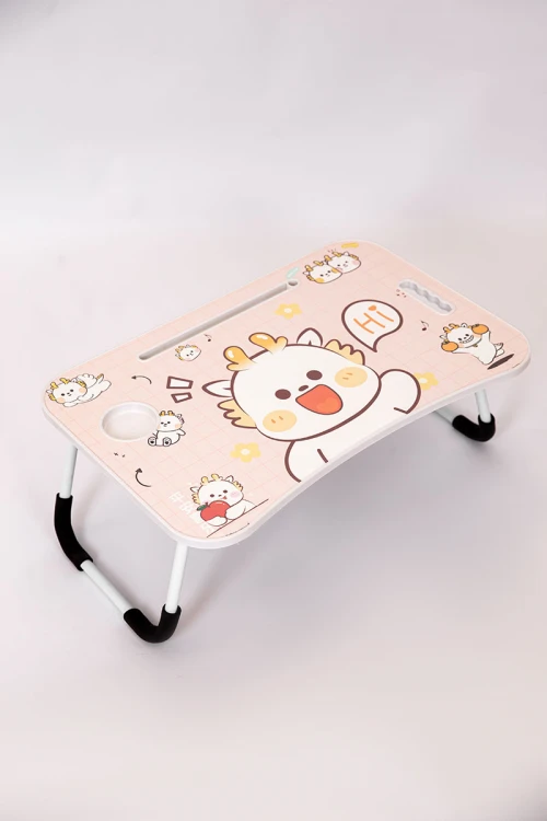 طاولة مدرسية متعددة الألوان مزينة برسومات كرتونية قابلة للطي