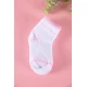جوارب بناتي لون أبيض مزينة بخطوط باللون الوردي 3 حبات