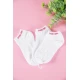 جوارب بناتي لون أبيض مزينة بكتابات باللون الوردي 3 حبات