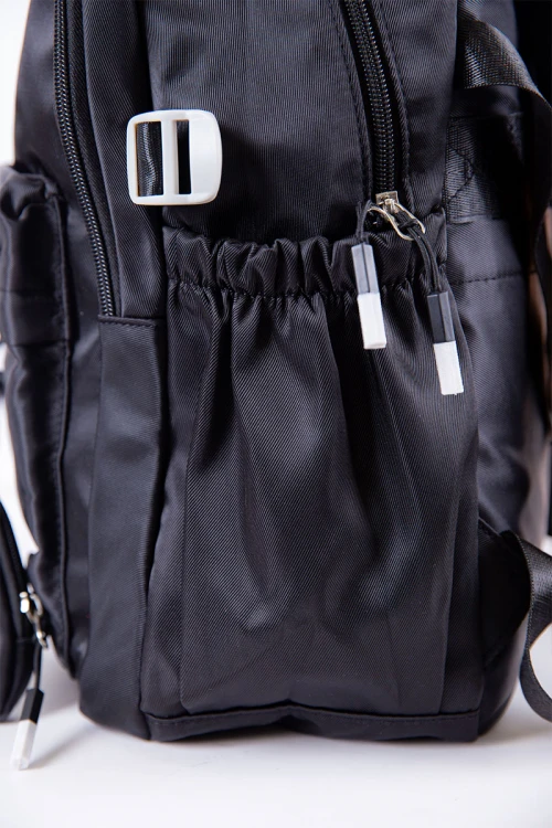 شنطة ظهر مدرسية متعددة الألوان بجيوب متعددة مع محفظة صغيرة