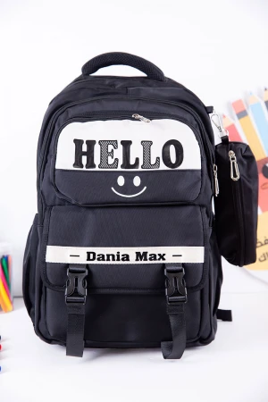 شنطة ظهر مدرسية متعددة الألوان بجيوب متعددة مع مقلمة