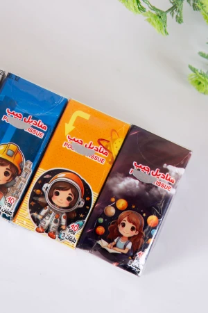 مناديل أطفال ولادي مزينة برسومات كرتونية 10 حبات