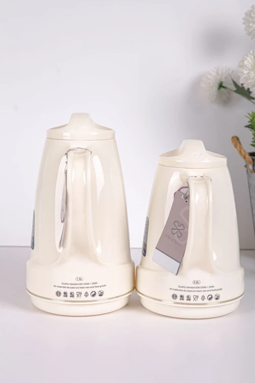 طقم 2 ترامس للقهوة و الشاي لون اوف وايت حافظ للحرارة و البرودة بسعة 1.6 لتر