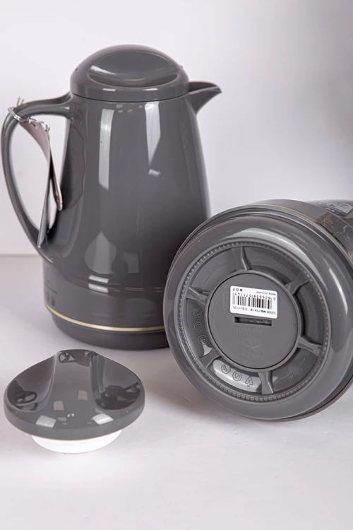 طقم 2 ترامس للقهوة و الشاي لون رصاصي حافظ للحرارة و البرودة بسعة 1.6 لتر