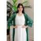 جلابية-نسائية-قطعتين-لليوم-الوطني-لون-أبيض-و-أخضر-دانتيل-بتطريز-ذهبي