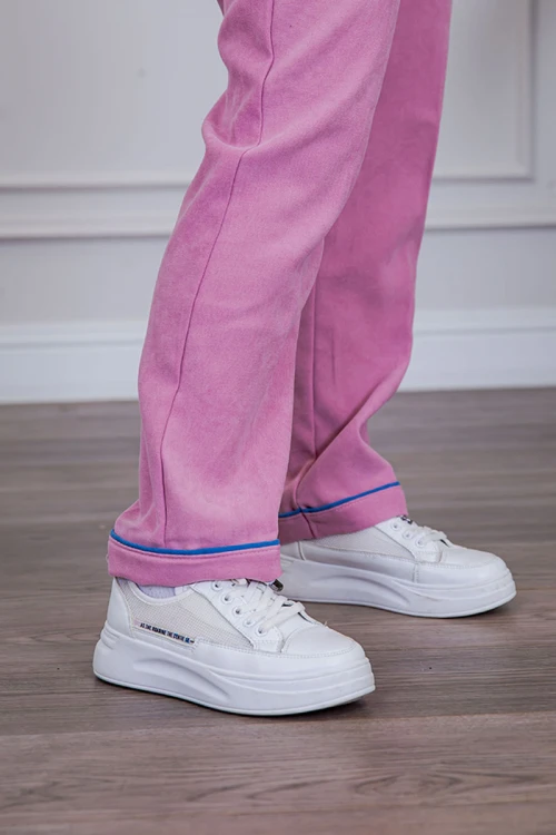 بيجامة عاملة شتوية قطعتين متعددة الألوان بلوزة بياقة مطوية و بجيوب و أزرار من الأمام مع بنطلون طويل