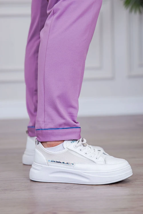 بيجامة عاملة قطعتين مبطنة متعددة الألوان بلوزة بياقة مطوية و بجيوب و أزرار من الأمام مع بنطلون طويل