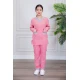 بيجامة عاملة قطعتين متعددة الألوان بلوزة بياقة قصة سبعة و بجيوب من الأمام بأكمام طويلة مع بنطلون طويل