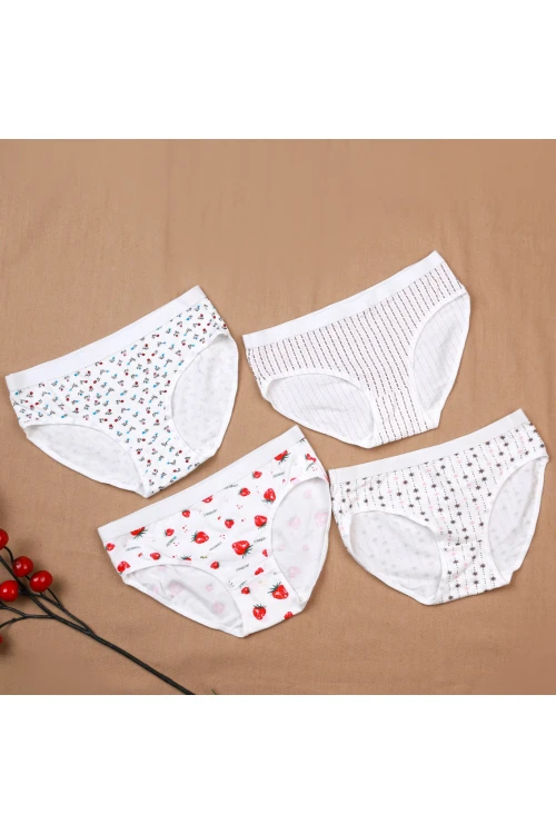 طقم سراويل داخلية مزخرف - 4 قطع