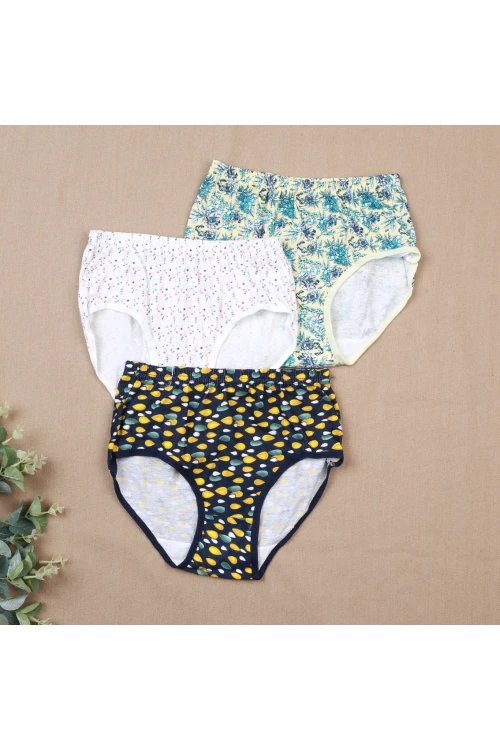 مجموعة سراويل داخلية مزخرفة - 3 قطع