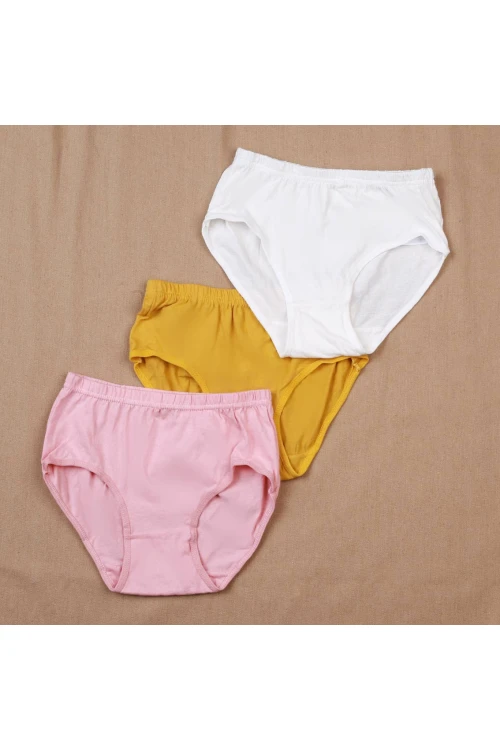 طقم سراويل داخلية بخصر مطاطي - 3 قطع