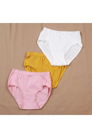 طقم سراويل داخلية بخصر مطاطي - 3 قطع 