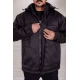 جاكيت رجالي شتوي منفوخ لون أسود بقبعة رأس منفصلة قابلة للتركيب و أكمام طويلة و بجيوب وسحاب من الأمام