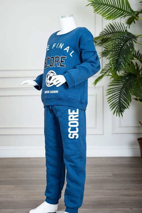 طقم-قطعتين-ولادي-شتوي-لون-أزرق-مزين-بكتابات-و-رسومات