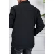 جاكيت رجالي لون أسود ياقة عالية بسحاب من الأمام و جيوب و بأكمام طويلة