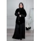 عباية شتوية سوداء من المخمل مع طرحة  أناقة فاخرة ولمسة أنثوية راقية