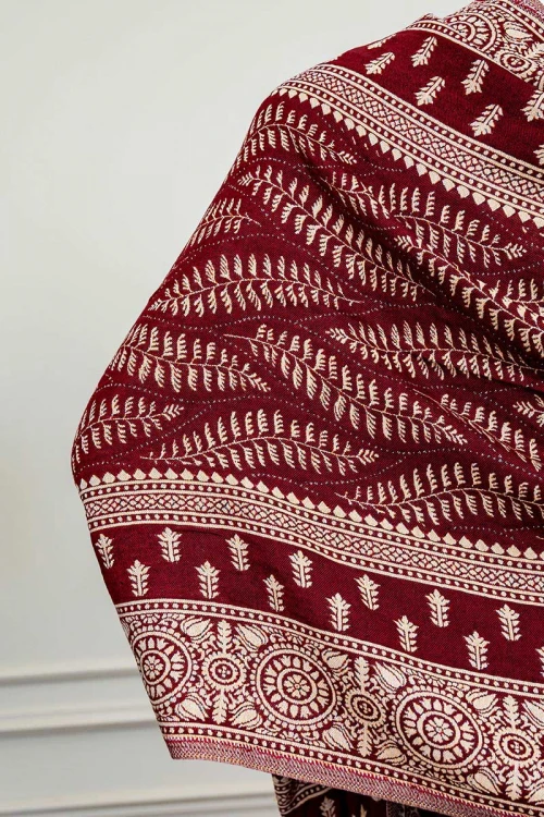 شال كشميري نسائي متعدد الألوان بنقوش ملونة