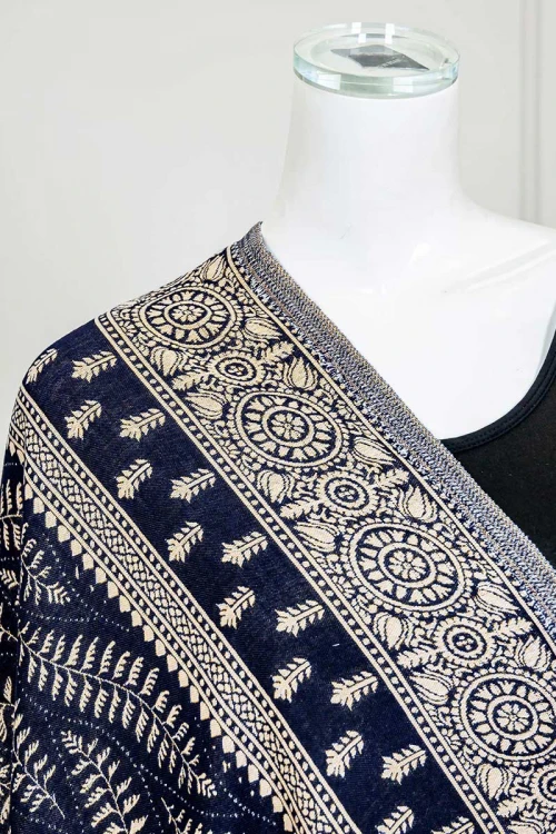 شال كشميري نسائي متعدد الألوان بنقوش ملونة