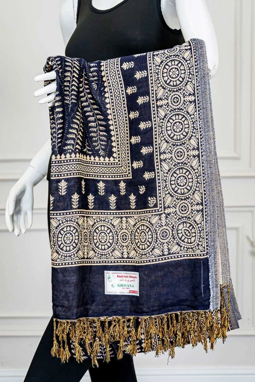 شال كشميري نسائي متعدد الألوان بنقوش ملونة