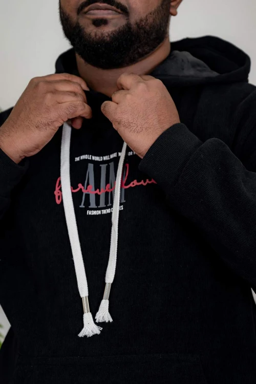 طقم-رجالي-شتوي-قطعتين-لون-أسود-ببلوفر-هودي-قبعة-متصلة