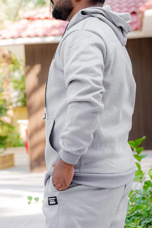 طقم-رجالي-شتوي-قطعتين-لون-رمادي-ببلوفر-هودي-قبعة-متصلة-