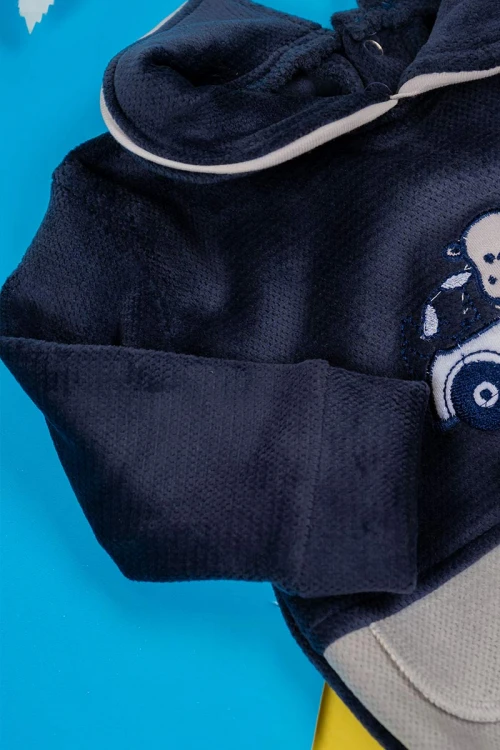 بربتوز-أطفال-لون-رمادي-و-كحلي-بياقة-مطوية-