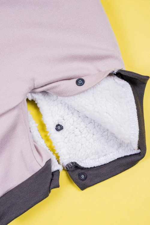 بربتوز-أطفال-شتوي-مبطن-لون-رمادي-غامق-و-اوف-وايت-