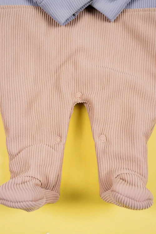 بربتوز-أطفال-شتوي-مبطن-لون-رمادي-و-بيج-مزين-برسومات-