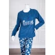 بيجاما-نسائية-قطعتين-لون-أزرق-ياقة-دائرية-بأزرار-مزينة-بكتابات
