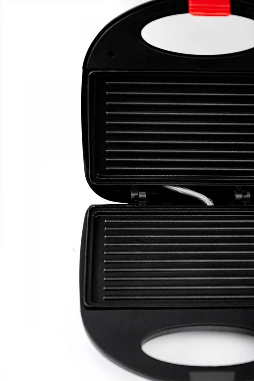 سخان ساندويتشات كهربائي لون أسود مكون من ألواح مسطرة غير لاصقة بقوة 750 واط