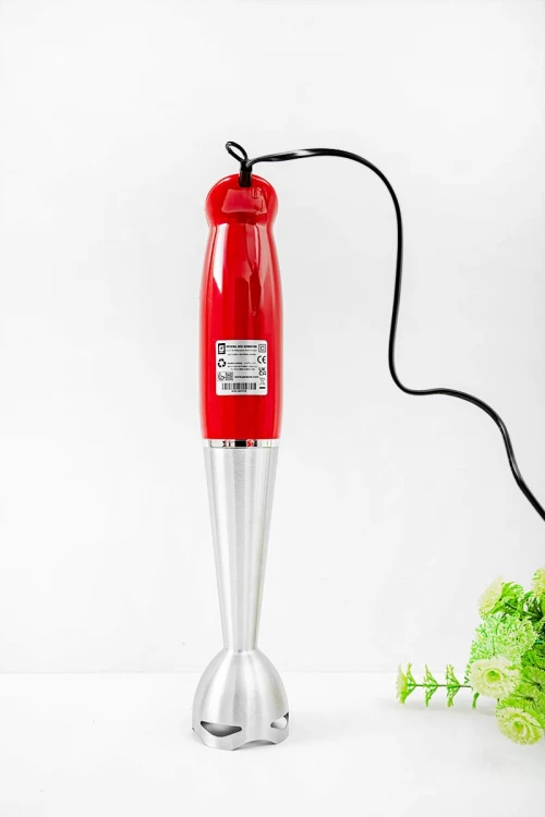 خلاط يدوي كهربائي مكون من 3 قطع لون أحمر و فضي