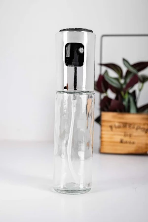 بخاخ زيت طعام بسعة 100 مل مصنوع من الفولاذ المقاوم للصدأ و الزجاج 