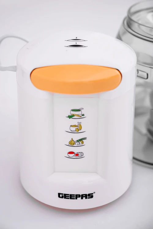 فرامة طعام كهربائية متنقلة بوعاء شفاف وشفرات فولاذية