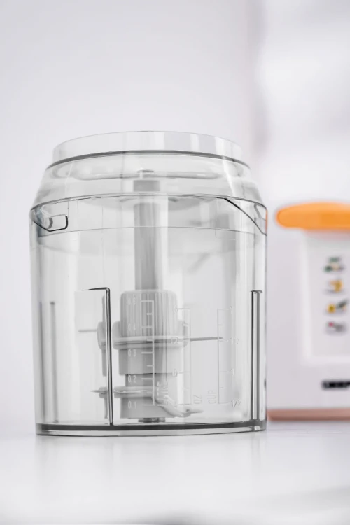 فرامة طعام كهربائية متنقلة بوعاء شفاف وشفرات فولاذية