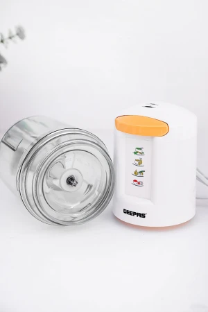 فرامة طعام كهربائية متنقلة بوعاء شفاف وشفرات فولاذية