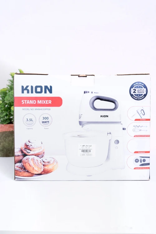 خلاط يدوي من كيون بوعاء دوار سعة 3.5 لتر و بقوة 300 واط يتضمن مضارب مختلفة
