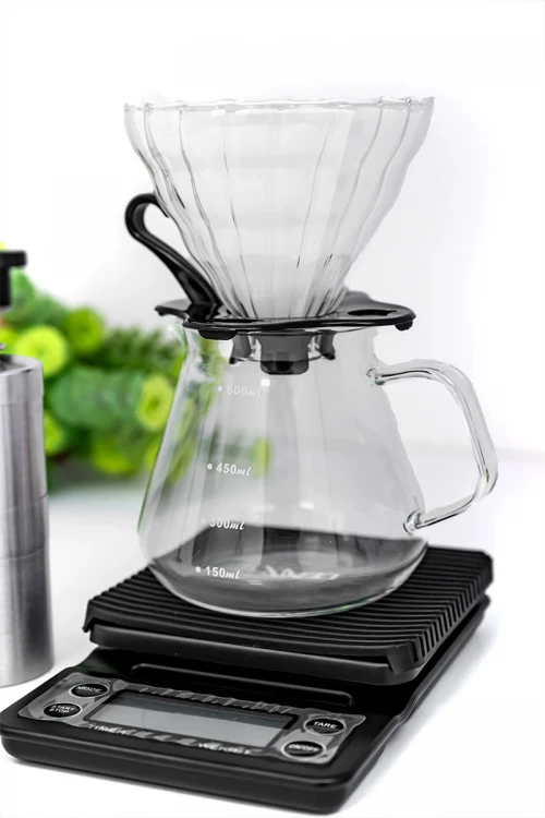 شنطة قهوة لون أسود لتحضير قهوة مقطرة v60 من 15 قطعة متكاملة