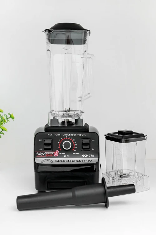 خلاط كهربائي مع مطحنة حبوب و وعاء زجاج 2 لتر بشفرات من الفولاذ المقاوم للصدأ و محرك نحاسي بقوة 6500 واط