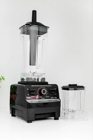 خلاط كهربائي مع مطحنة حبوب و وعاء زجاج 2 لتر بشفرات من الفولاذ المقاوم للصدأ و محرك نحاسي بقوة 6500 واط