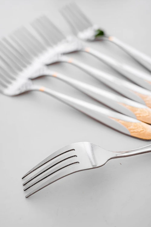 شوك أكل بأطراف ذهبية مزخرفة 12 حبة