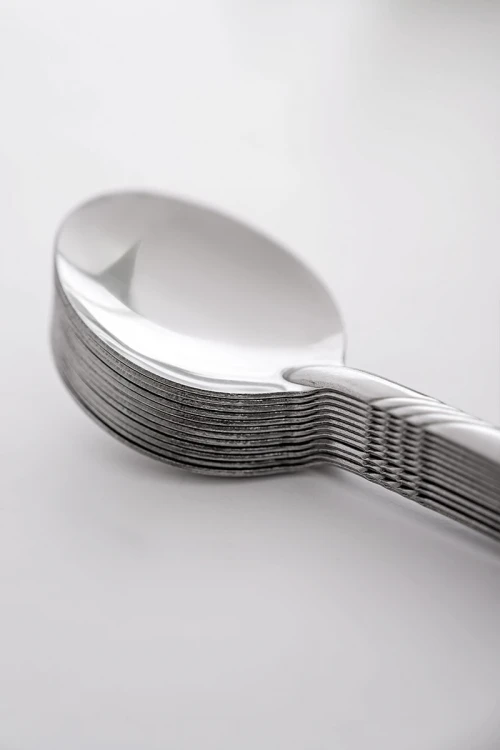 ملاعق معدنية بتصميم حلزوني من المقبض 12 حبة