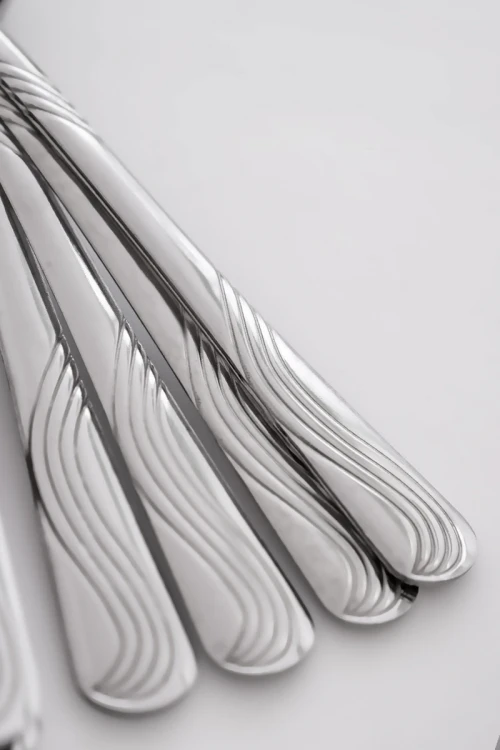 ملاعق معدنية بتصميم حلزوني من المقبض 12 حبة